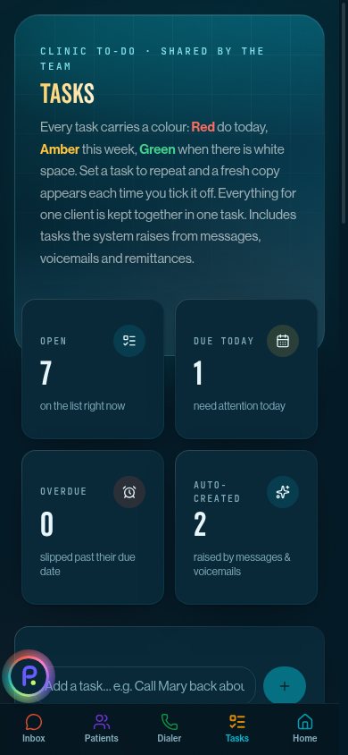 Praxa on mobile: tasks